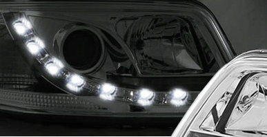 Lampy Reflektory Nowe Vw T5 03-09 Chrome Led Drl