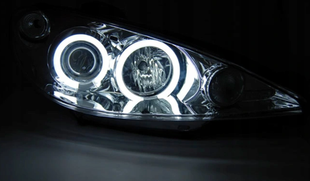 Lampy Reflektory Peugeot 206 02- Ringi Ccfl Chrome