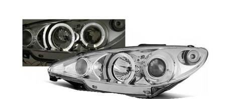 Lampy Reflektory Peugeot 206 Od 2002 Ringi Chrome