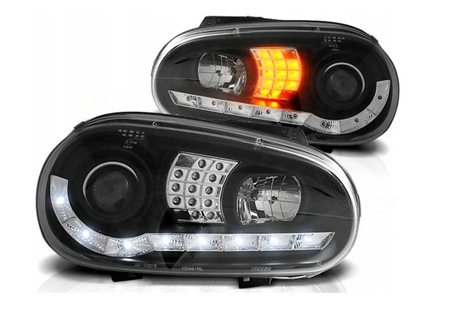 Lampy Reflektory Vw Golf 4 Iv Daylight Black Led