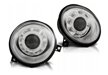 Lampy Reflektory Vw Lupo 98-05 Chrome Led Ringi