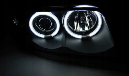 Lampy Soczewkowe Audi A4 B5 94-98 Black Ringi Ccfl