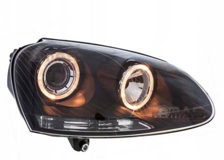 Lampy VW GOLF V 5 03-09 ringi soczewki black FK