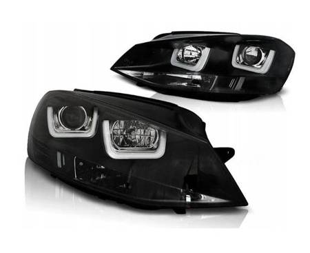 Lampy Vw Golf VII 7 12-17 u-type black led drl