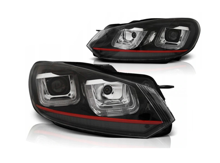 Lampy Vw Golf Vi 6 08-12 U-type Black Red Line Drl