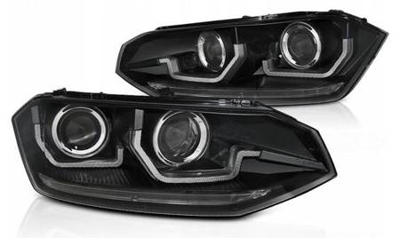 Lampy black led dts soczewki do vw polo vi 2g 17-