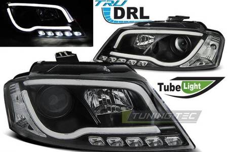 Lampy przednie AUDI A3 8P Black Tube Light DRL