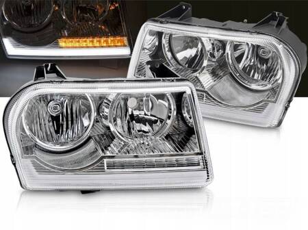 Lampy przednie chrome LED do Chrysler 300 05-08