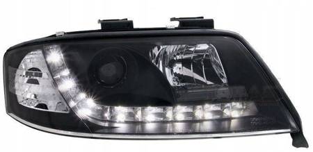 Lampy przednie reflektory Audi A6 Czarne DAYLIGHT