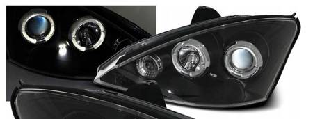 Lampy przednie reflektory Ford Focus I CZARNE RING