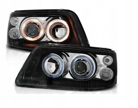 Lampy przednie reflektory VW T5 angel eyes black F