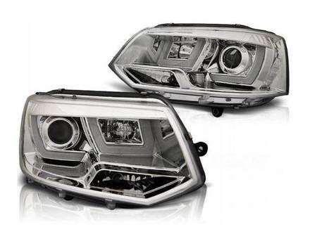 Lampy przednie reflektory VW T5 chrome LED DRL