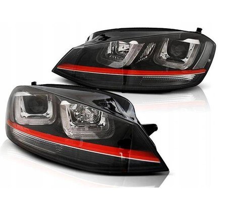 Lampy przednie vw golf vii 7 12- black led drl gti