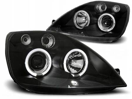 Lampy reflektory Ford Fiesta mk6 02-05 ringi black