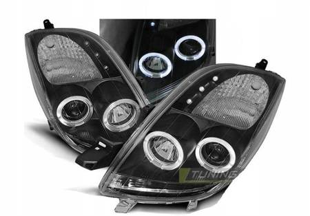 Lampy reflektory Toyota Yaris 06-09 ringi black