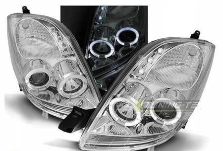 Lampy reflektory Toyota Yaris 06-09 ringi chrome