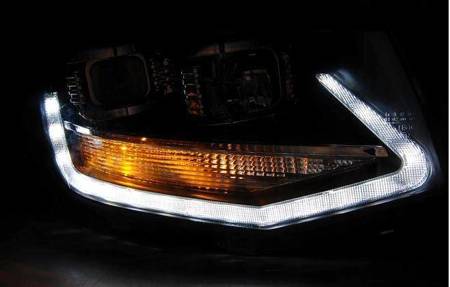 Lampy reflektory Vw T6 15- black led tru drl