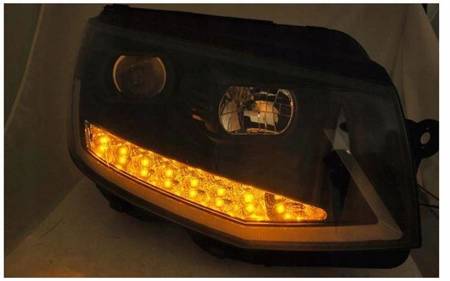 Lampy reflektory Vw T6 15- black tube led drl dts