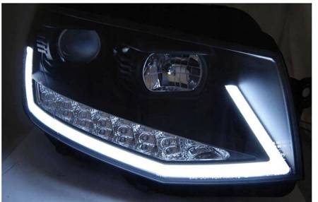 Lampy reflektory Vw T6 15- black tube led drl dts