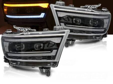 Lampy reflektory full LED black do Dodge Ram 19-22