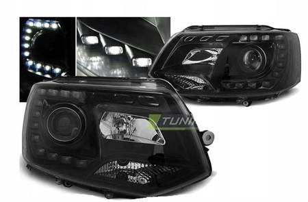 Lampy reflektory nowe Vw T5 10-15 black led drl