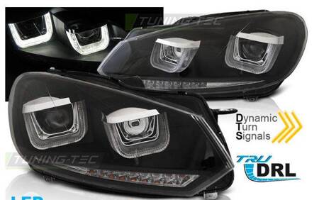 Lampy vw golf 6 vi 08-12 u-type black drl dts led