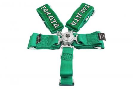 Pasy sportowe 5p 3" Green - Takata Replica harness