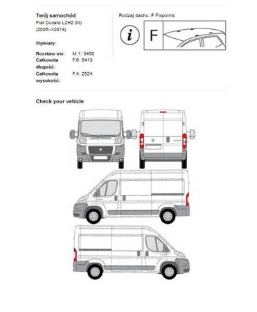 Platforma bagażnik dachowy Peugeot Boxer L2H2