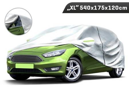 Pokrowiec na samochód "XL" 540x175x120 cm, 3-warstwy, odblaski, suwak przy drzwiach