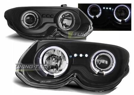 Reflektory Chrysler 300 M 99-04 angel eyes black