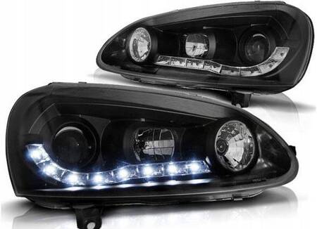 Reflektory lampy VW Golf V 5 BLACK DAYLIGHT