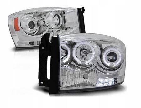 Reflektory lampy przednie Dodge Ram Angel Eyes Chr