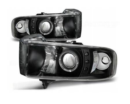 Reflektory lampy przednie Dodge Ram Ringi Black