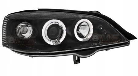 Reflektory lampy przednie Opel Astra G RINGI BLACK