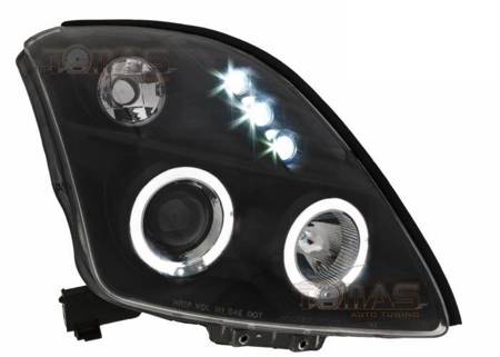 Reflektory lampy przednie Suzuki Swift Ringi Black