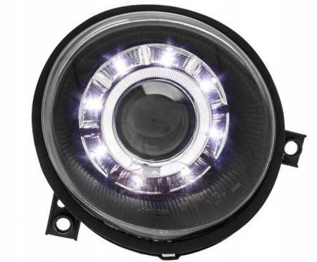 Reflektory lampy przednie VW Lupo Black Ringi LED