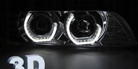 Reflektory przednie BMW E39 BLACK LED + RINGI