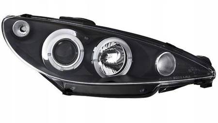 Reflektory przednie Peugeot 206 BLACK RINGI