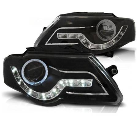 Reflektory przednie VW Passat B6 3C BLACK DAYLIGHT