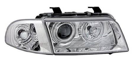 Reflektory przednie lampy Audi A4 B5 CHROM RINGI