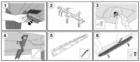 Stopnie boczne progi VW TIGUAN 2007-2015