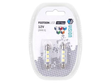 Żarówka VISION Festoon SV8.5 41mm 12V 3x 5050 SMD LED, biała, 2 szt.