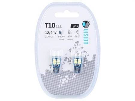 Żarówka VISION W5W (T10) 12V 18x 4014 SMD LED, nonpolar, CANBUS, biała, 2 szt.