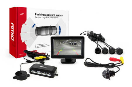 Zestaw czujników parkowania TFT01 4,3" z kamerą HD-305 LED 4 sensory czarne