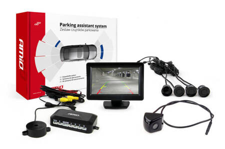 Zestaw czujników parkowania TFT01 4,3" z kamerą HD-310 4 sensory czarne