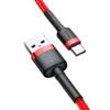 Kabel USB do USB-C Baseus Cafule 1.5A dł. 100 cm, czerwony
