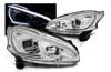 Lampy reflektory Peugeot 208 12-15 chrome led drl